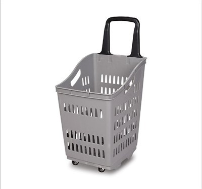 بڑی صلاحیت 4 پہیوں کی پلاسٹک کی ٹوکری۔